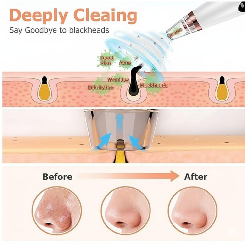 PERFLU Multi-function Blackhead Remover Tools | Electric Derma suction Machine